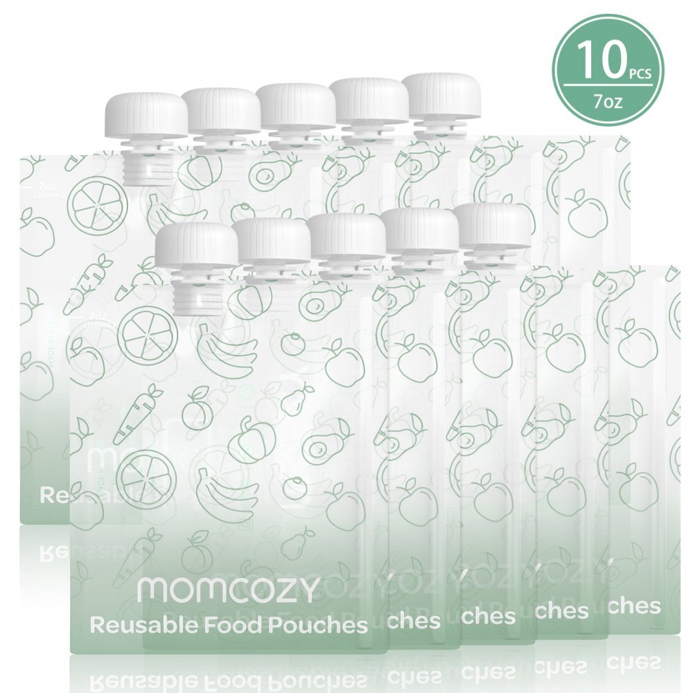 Momcozy Set 10 pungi alimentare reutilizabile 200 ml