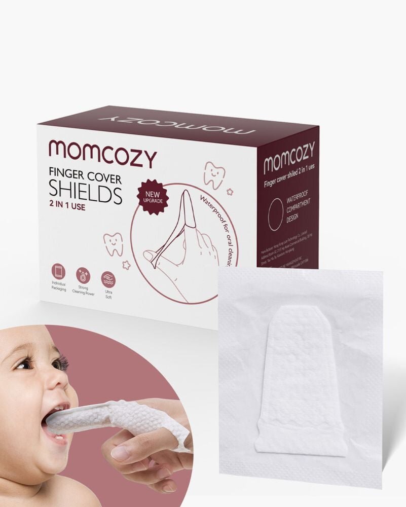 Momcozy Set 30 servetele orale tip degetar pentru bebelusi