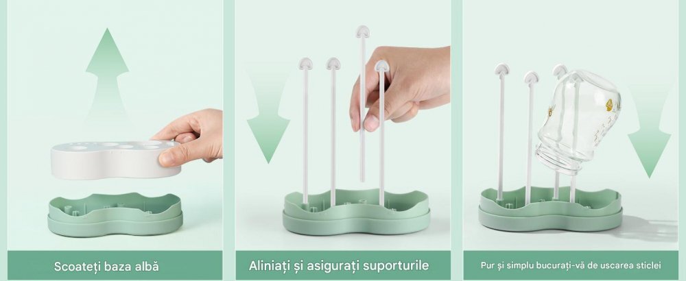 Momcozy Set perie electrica pentru curatarea biberoanelor 7 in 1 cu suport pentru uscare