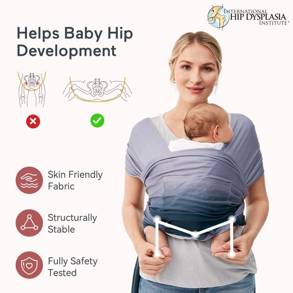 Momcozy Sistem de purtare tip wrap blue