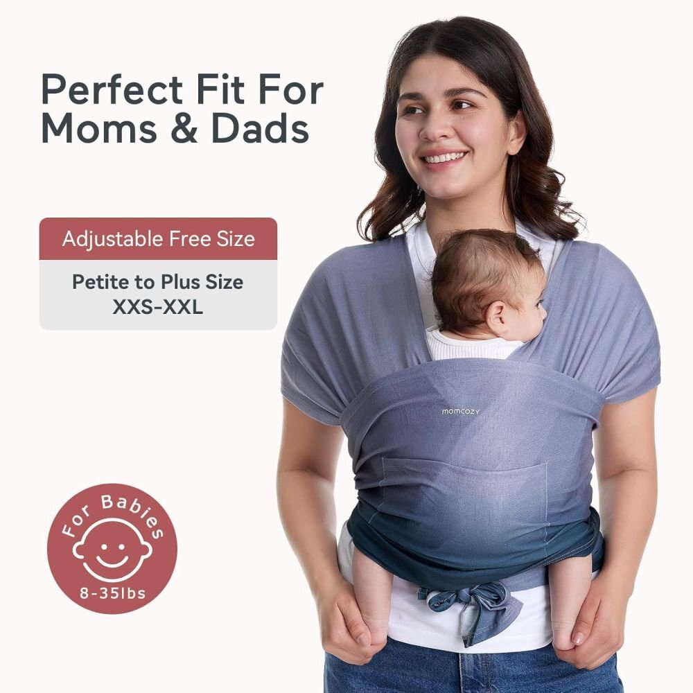 Momcozy Sistem de purtare tip wrap blue