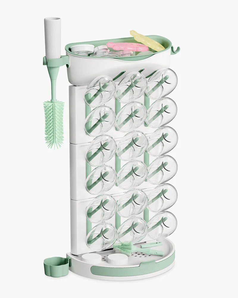Momcozy Suport vertical pentru uscare biberoane premium pentru 18 biberoane si accesorii de alaptare