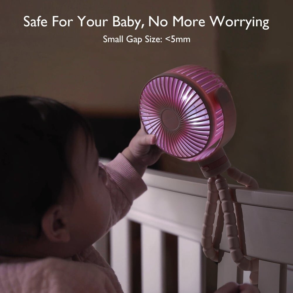 Momcozy Ventilator portabil pentru carucior pink