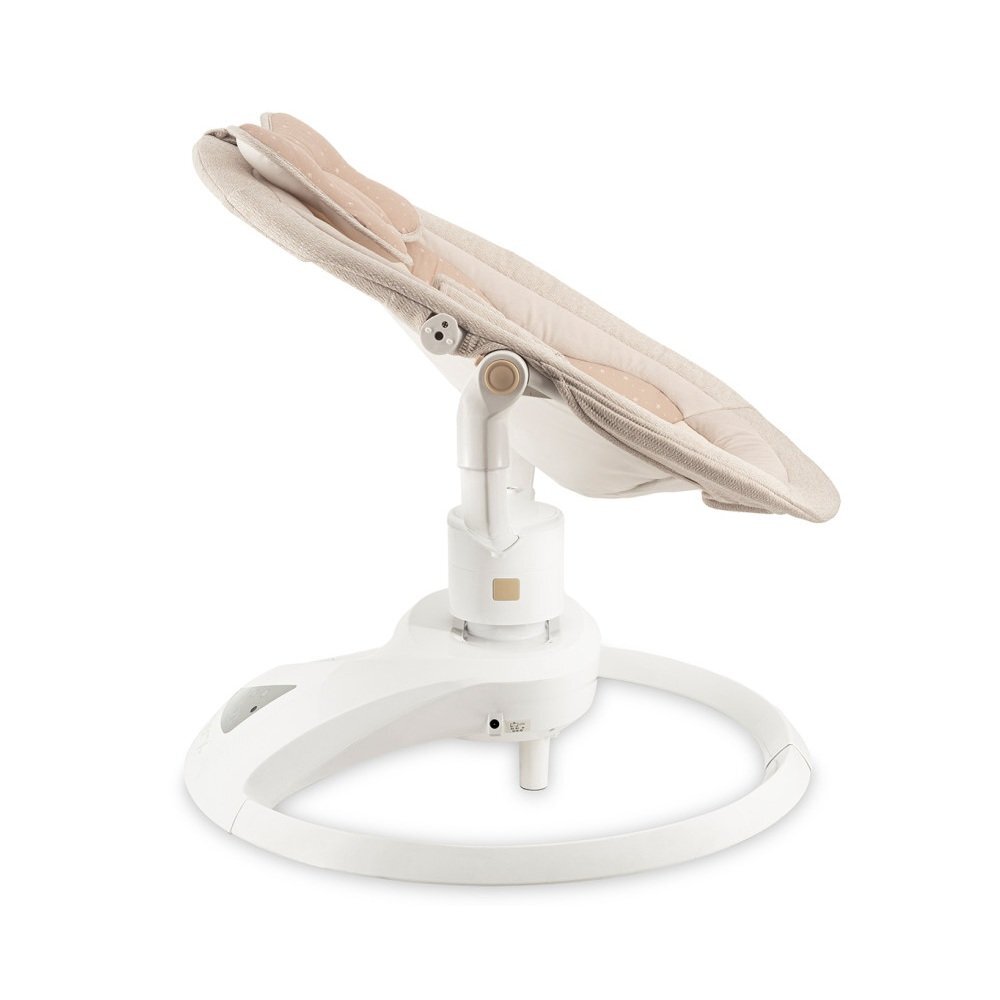 Momi Balansoar electric pentru bebelusi Pearl Beige cu sezut rotativ 360 grade