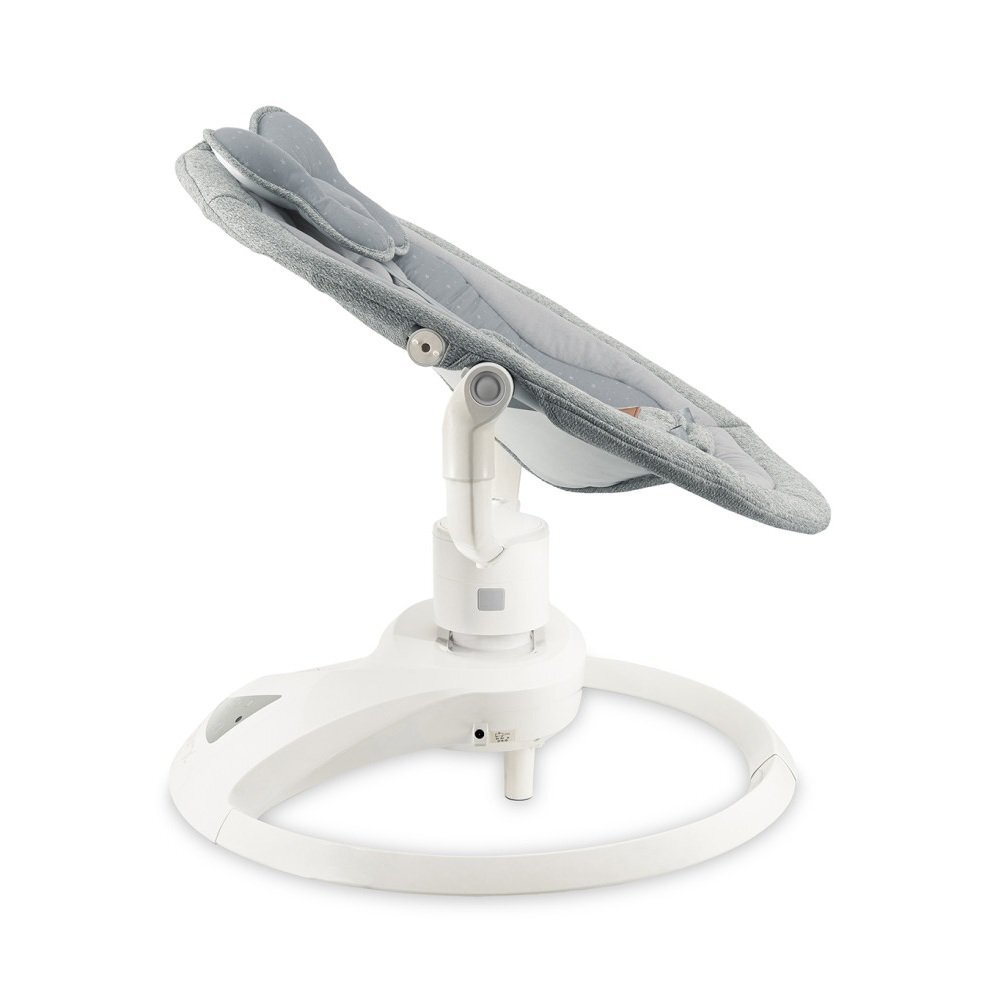 Momi Balansoar electric pentru bebelusi Pearl Grey cu sezut rotativ 360 grade