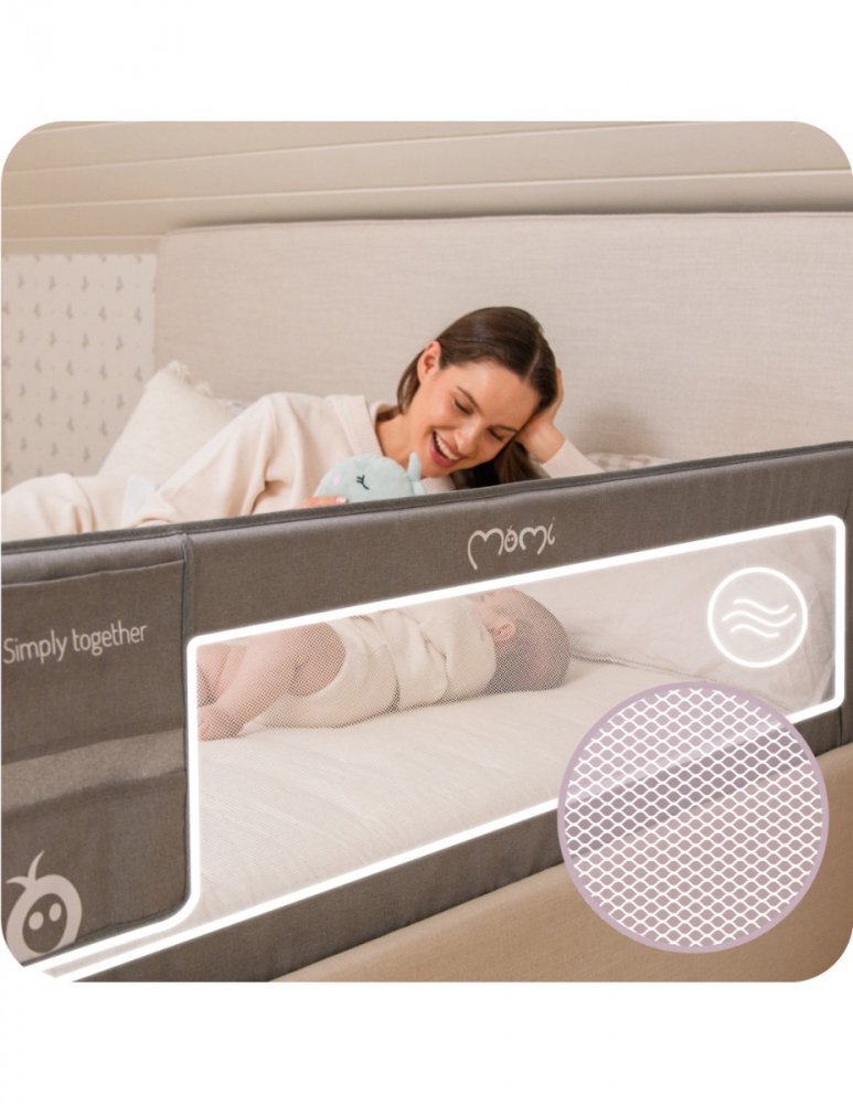 Momi Bariera de siguranta rabatabila pentru pat Lexi Plus Grey