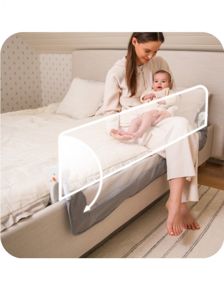 Momi Bariera de siguranta rabatabila pentru pat Lexi Plus Grey