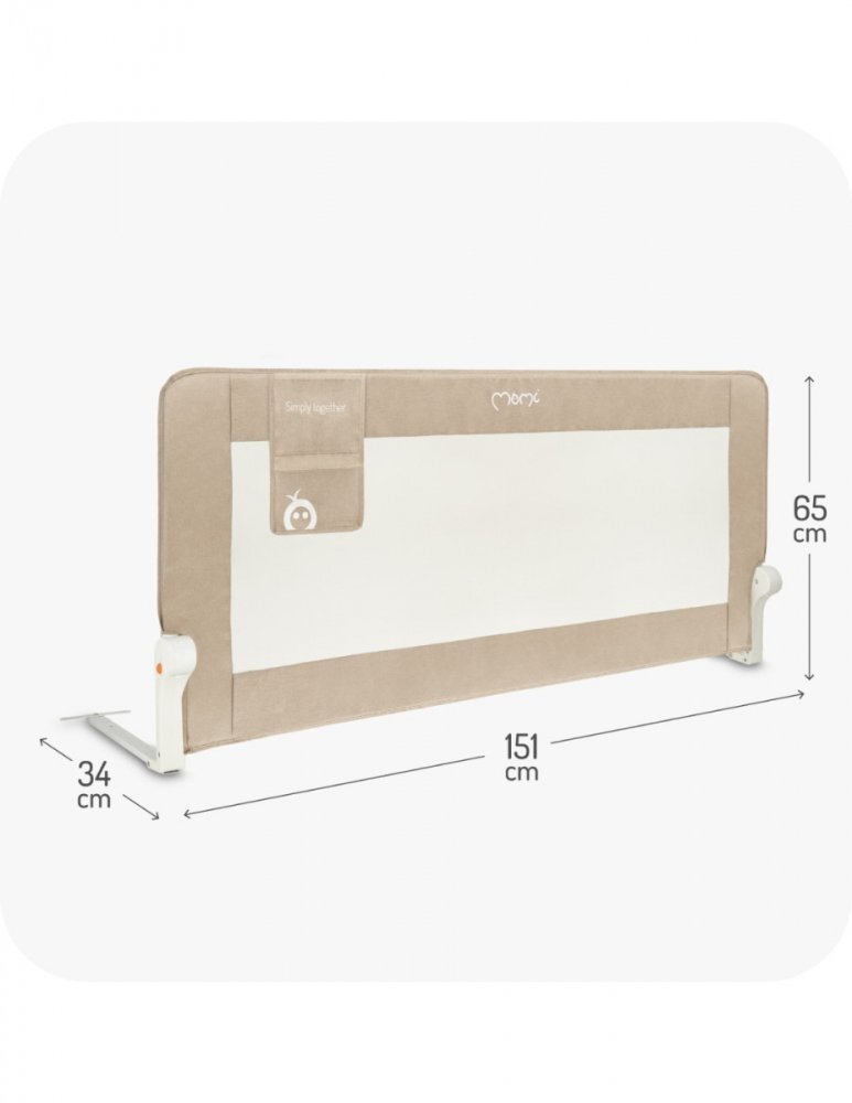 Momi Bariera de siguranta rabatabila pentru pat Lexi XL Plus Beige