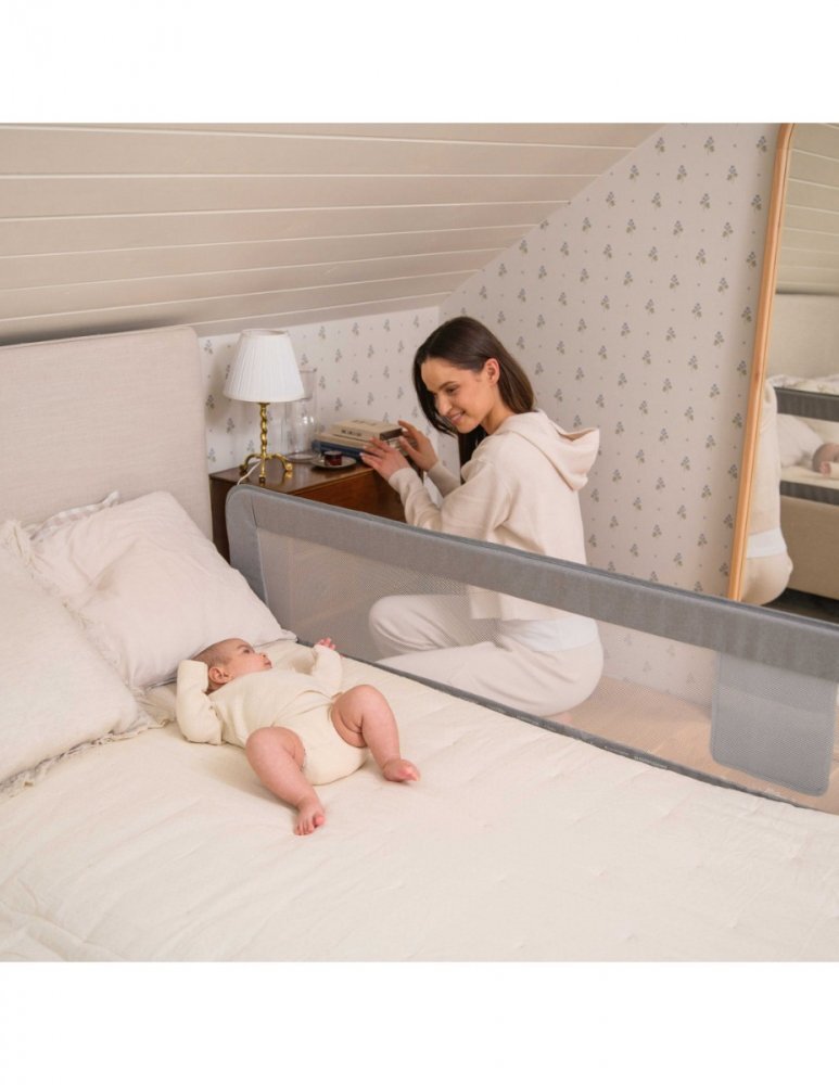 Momi Bariera de siguranta rabatabila pentru pat Lexi XL Plus Beige