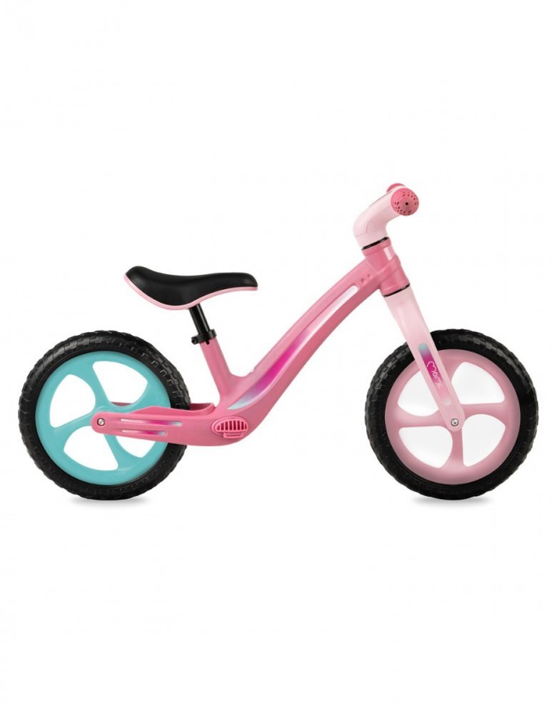 Momi Bicicleta copii fara pedale Mizo Pink 12 inch foarte usoara roti din spuma EVA scaun reglabil de la 33-40 cm greutate maxima admisa 25 kg de la 3 ani