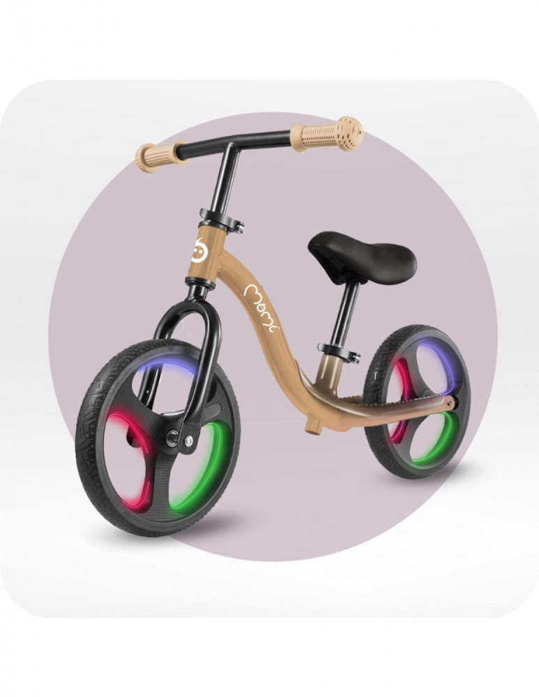 Momi Bicicleta fara pedale cu roti led Isoka beige