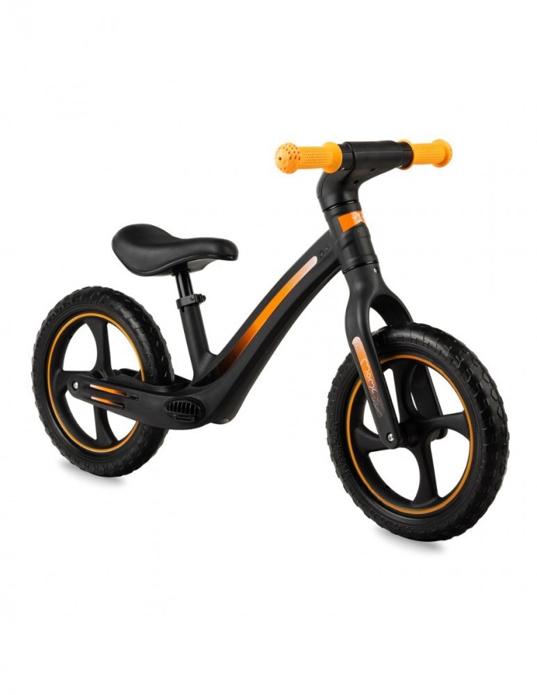 Momi Bicicleta fara pedale Mizo Black 12 inch foarte usoara roti din spuma EVA scaun reglabil de la 33-40 cm greutate maxima admisa 25 kg de la 3 ani