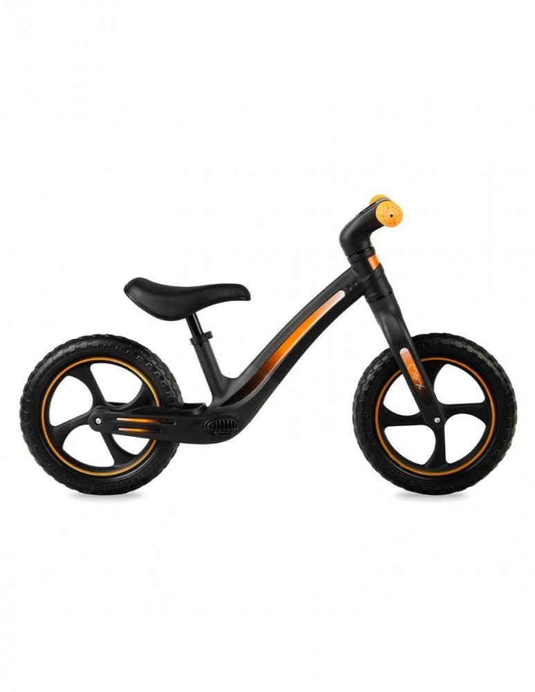 Momi Bicicleta fara pedale Mizo Black 12 inch foarte usoara roti din spuma EVA scaun reglabil de la 33-40 cm greutate maxima admisa 25 kg de la 3 ani