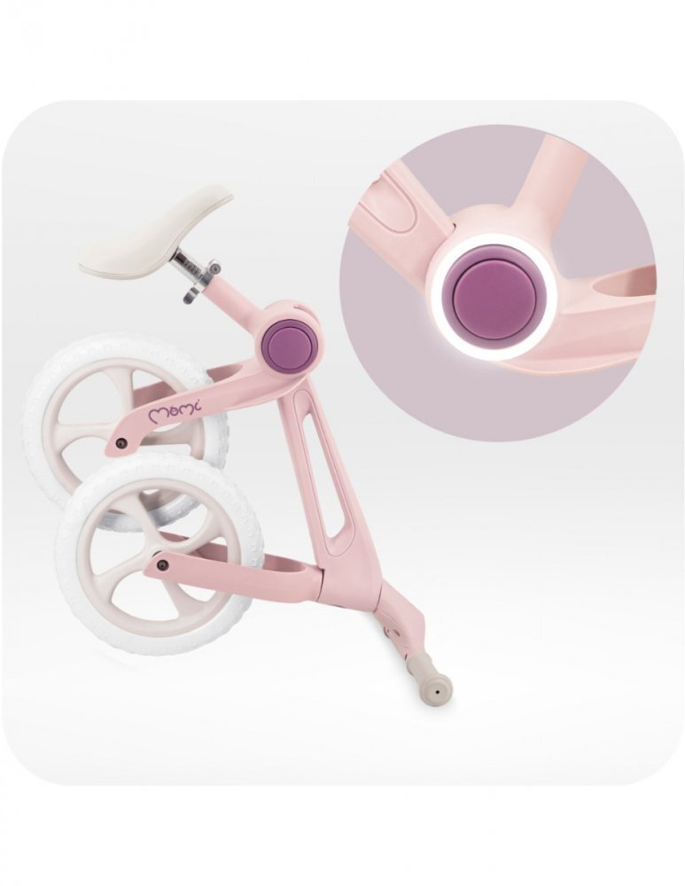 Momi Bicicleta fara pedale pentru copii Noru Pink pliabila varsta 2 ani+ greutate admisa 35 kg