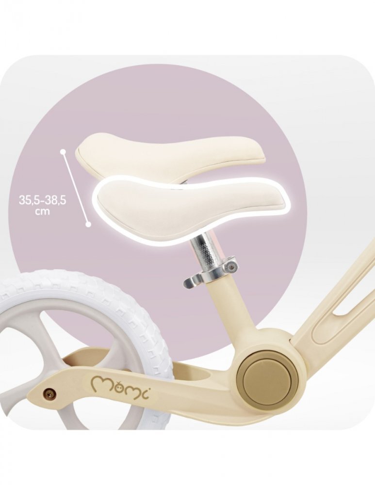 Momi Bicicleta fara pedale pentru copii Noru Yellow pliabila varsta 2 ani+ greutate admisa 35 kg