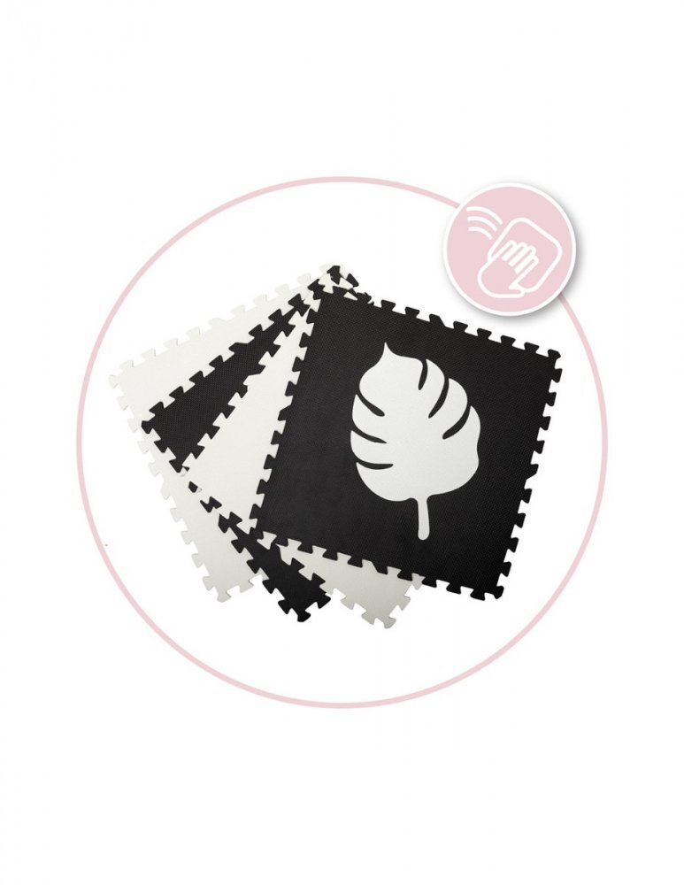 Momi Covoras de joaca puzzle Feli 120x120 cm black