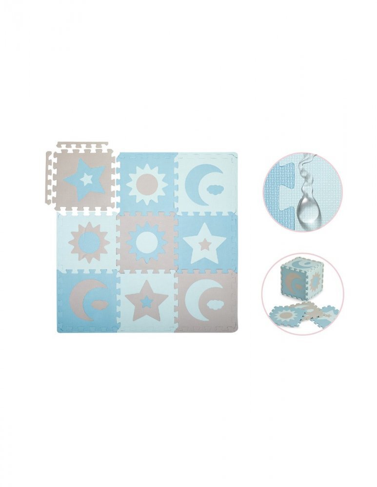 Momi Covoras de joaca puzzle Nebe 93 x 93 cm Blue