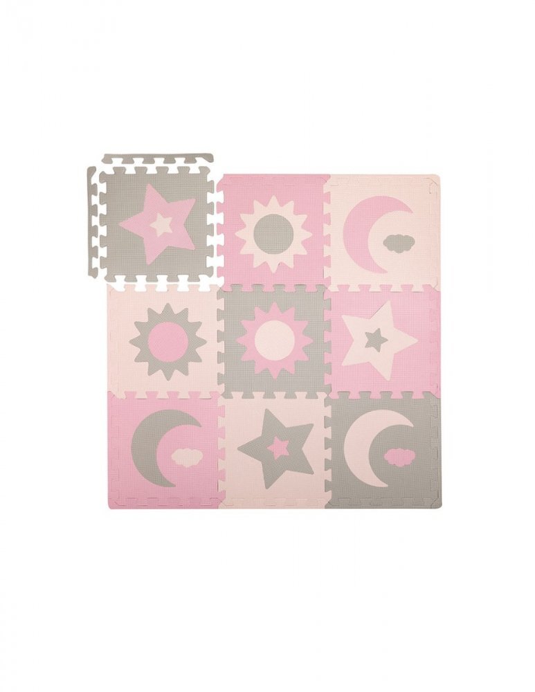 Momi Covoras de joaca puzzle Nebe 93 x 93 cm Pink