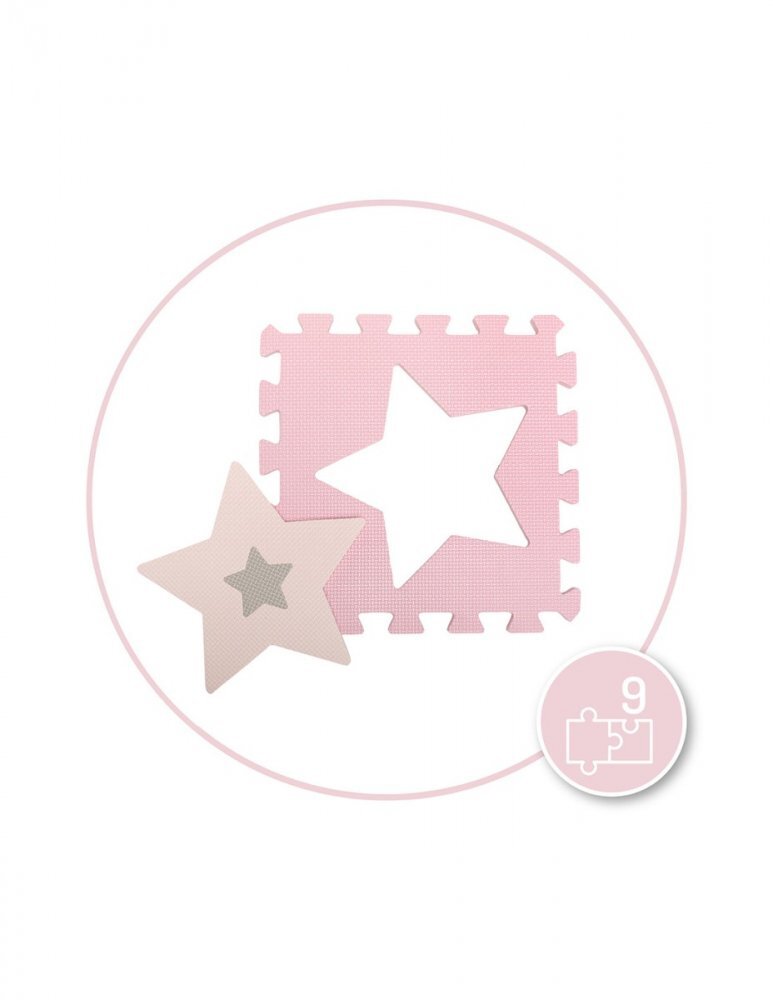 Momi Covoras de joaca puzzle Nebe 93 x 93 cm Pink