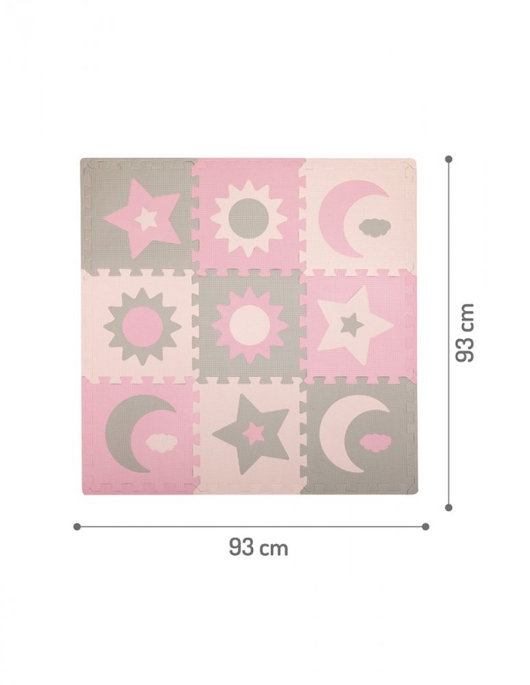 Momi Covoras de joaca puzzle Nebe 93 x 93 cm Pink