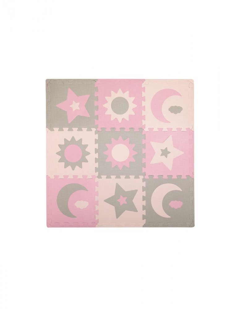 Momi Covoras de joaca puzzle Nebe 93 x 93 cm Pink