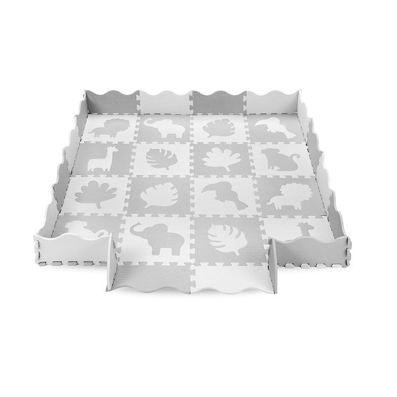 Momi Covoras de joaca Puzzle Zawi 150x150 cm Grey