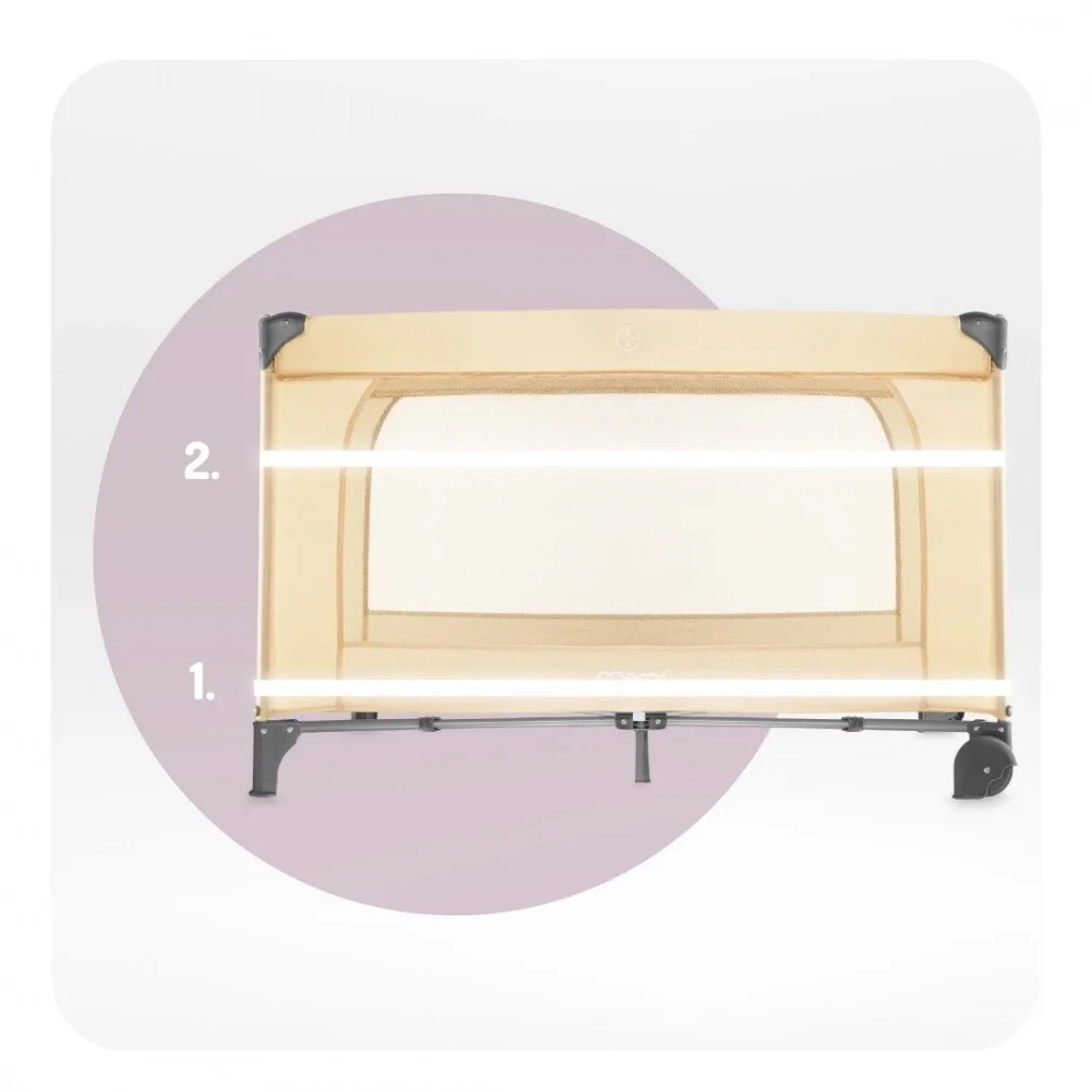 Momi Patut pliabil cu doua nivele si masuta de infasat 120X60 cm Belove Plus Beige