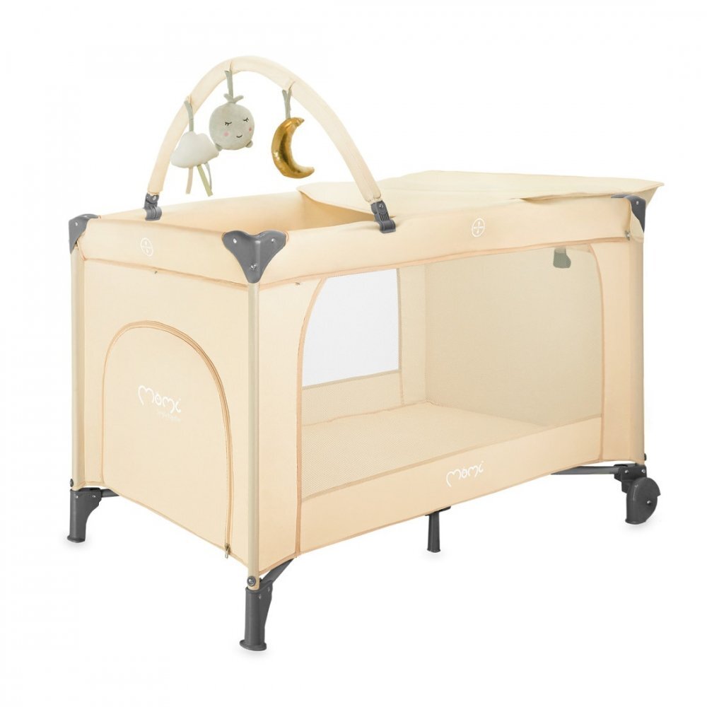 Momi Patut pliabil cu doua nivele si masuta de infasat 120X60 cm Belove Plus Beige