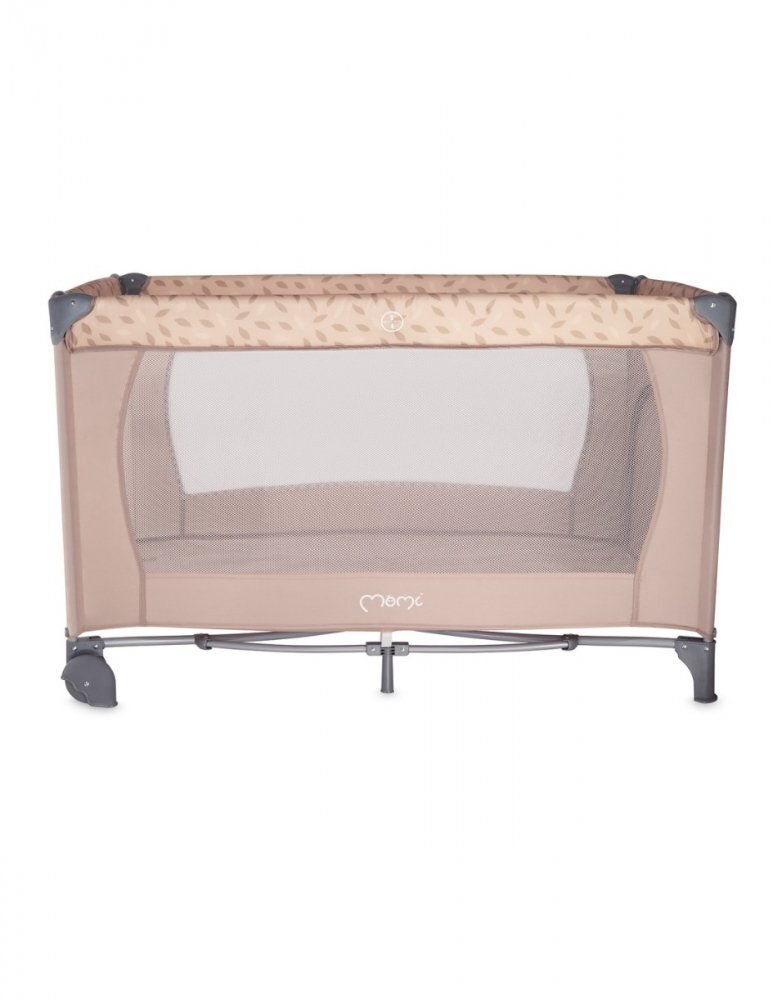 Momi Patut pliabil pentru copii Belove Beige 60x120 cm cu roti usita cu fermoar geanta de transport