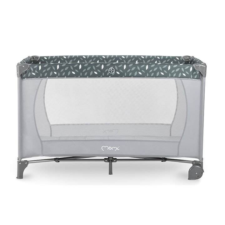 Momi Patut pliabil pentru copii Belove Grey 60x120 cm cu roti usita cu fermoar geanta de transport