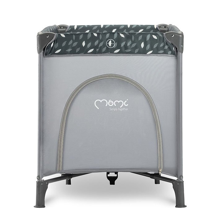 Momi Patut pliabil pentru copii Belove Grey 60x120 cm cu roti usita cu fermoar geanta de transport