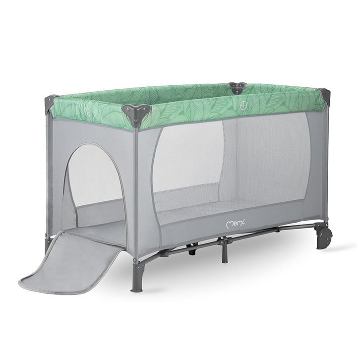 Momi Patut pliabil pentru copii Belove Jade 60x120 cm cu roti usita cu fermoar geanta de transport