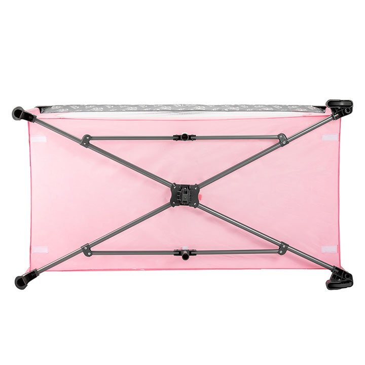 Momi Patut pliabil pentru copii Belove Pink 60x120 cm cu roti usita cu fermoar geanta de transport