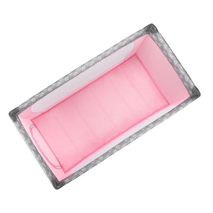 Momi Patut pliabil pentru copii Belove Pink 60x120 cm cu roti usita cu fermoar geanta de transport