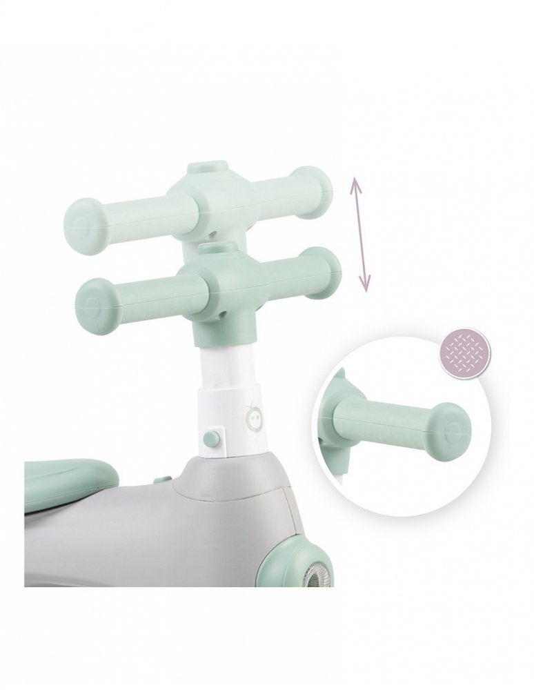 Momi Ride-On pentru copii fara pedale Tobis Green cu lumini sunet si difuzor de balonase ghidon reglabil pe inaltime in 3 puncte potrivit pentru copii de la 24 de luni sarcina maxima 20 kg
