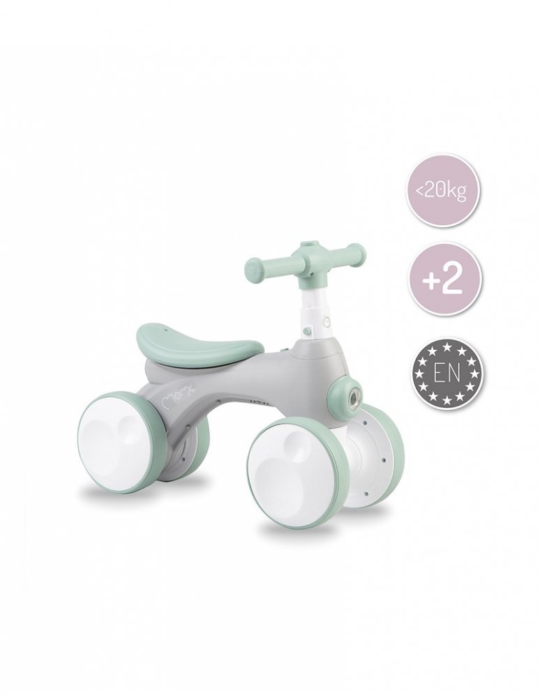 Momi Ride-On pentru copii fara pedale Tobis Green cu lumini sunet si difuzor de balonase ghidon reglabil pe inaltime in 3 puncte potrivit pentru copii de la 24 de luni sarcina maxima 20 kg