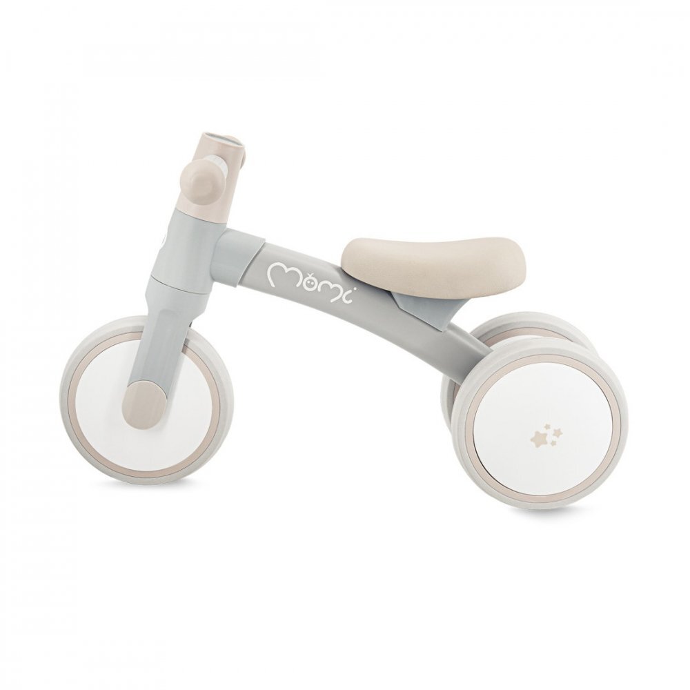 Momi Tricicleta fara pedale pentru copii Tedi Grey recomandata de la 1 an pana la greutatea maxima de 25 kg stabila roti sigure pentru podea usoara cadru robust