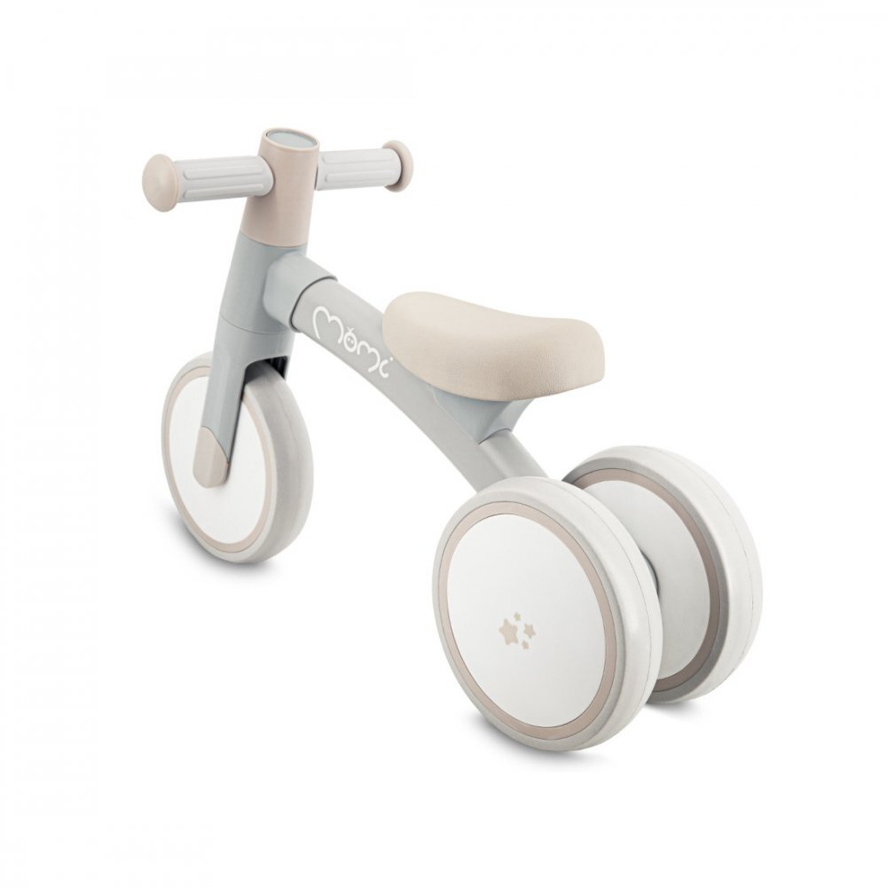 Momi Tricicleta fara pedale pentru copii Tedi Grey recomandata de la 1 an pana la greutatea maxima de 25 kg stabila roti sigure pentru podea usoara cadru robust