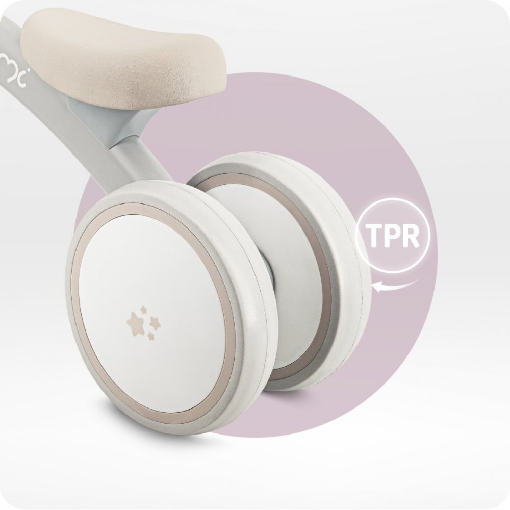 Momi Tricicleta fara pedale pentru copii Tedi Grey recomandata de la 1 an pana la greutatea maxima de 25 kg stabila roti sigure pentru podea usoara cadru robust