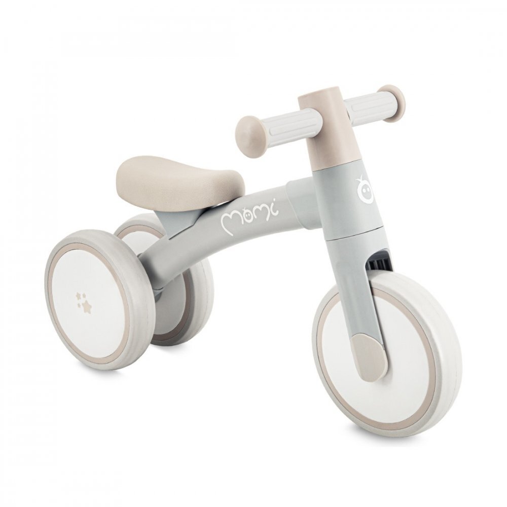 Momi Tricicleta fara pedale pentru copii Tedi Grey recomandata de la 1 an pana la greutatea maxima de 25 kg stabila roti sigure pentru podea usoara cadru robust