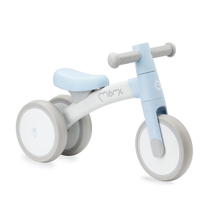 Momi Tricicleta fara pedale pentru copii Tedi Light Blue recomandata de la 1 an pana la greutatea maxima de 25 kg stabila roti sigure pentru podea usoara cadru robust