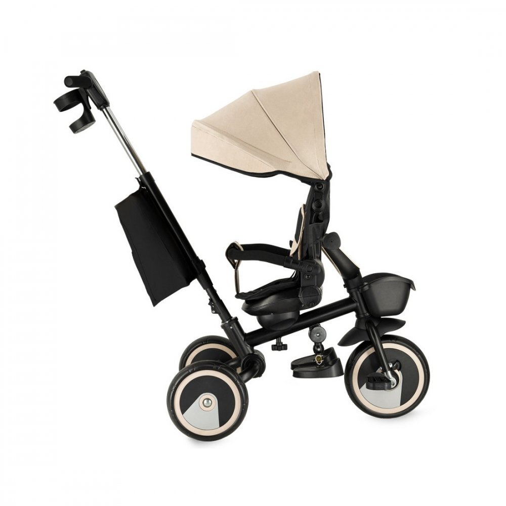 Momi Tricicleta pentru copii ivi Beige multifunctionala 3 in 1 cu scaun reversibil maner telescopic accesorii incluse