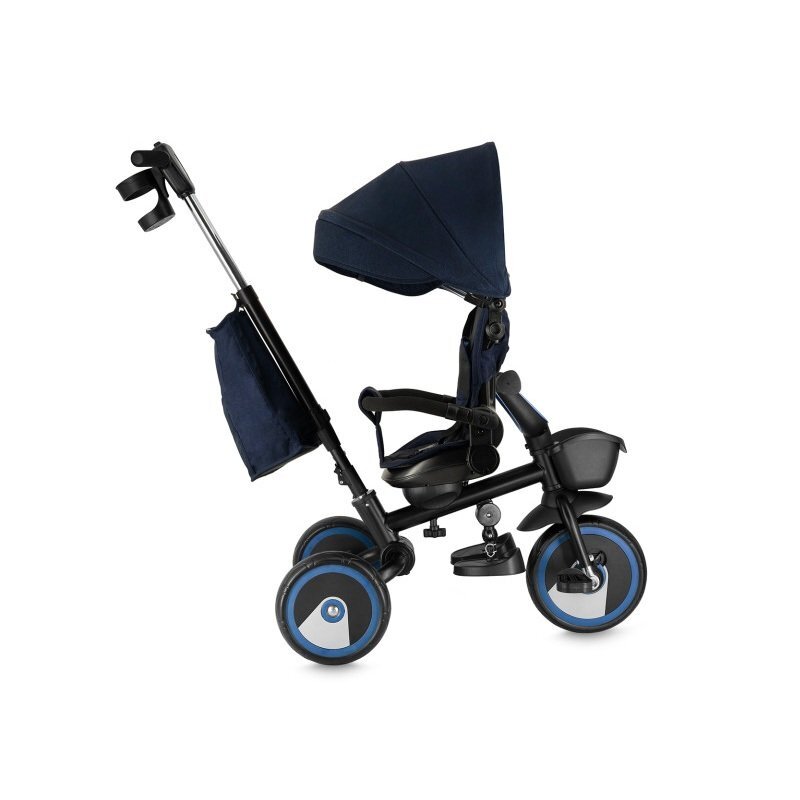 Momi Tricicleta pentru copii ivi Navy Blue multifunctionala 3 in 1 cu scaun reversibil maner telescopic accesorii incluse