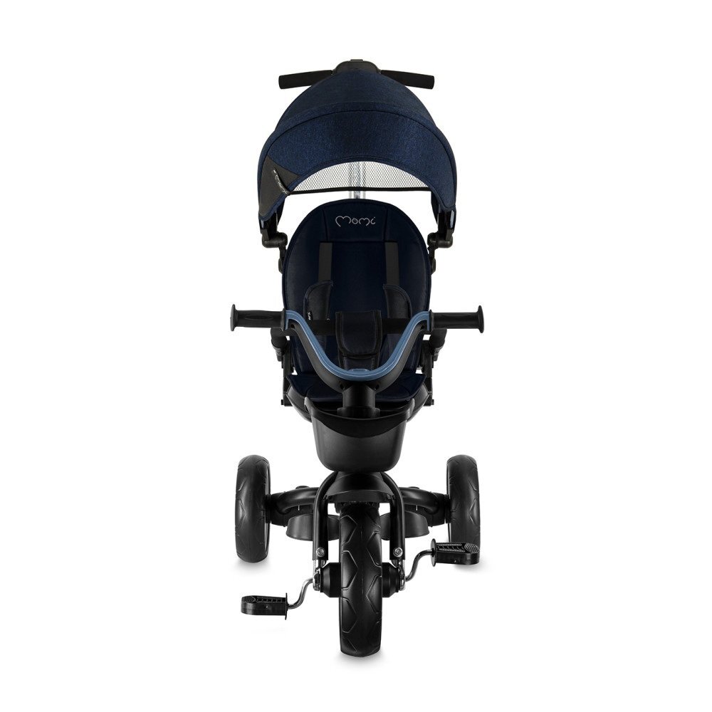 Momi Tricicleta pentru copii ivi Navy Blue multifunctionala 3 in 1 cu scaun reversibil maner telescopic accesorii incluse