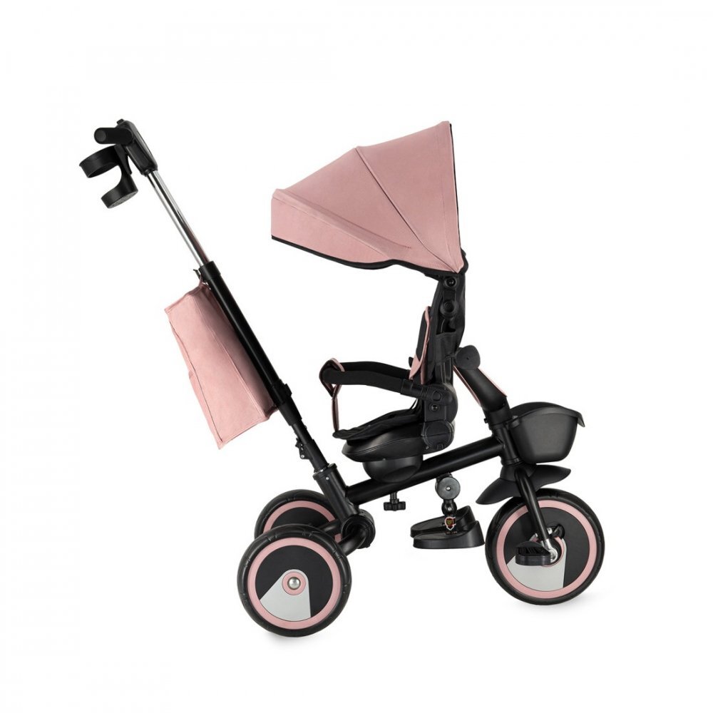 Momi Tricicleta pentru copii ivi Pink multifunctionala 3 in 1 cu scaun reversibil maner telescopic accesorii incluse