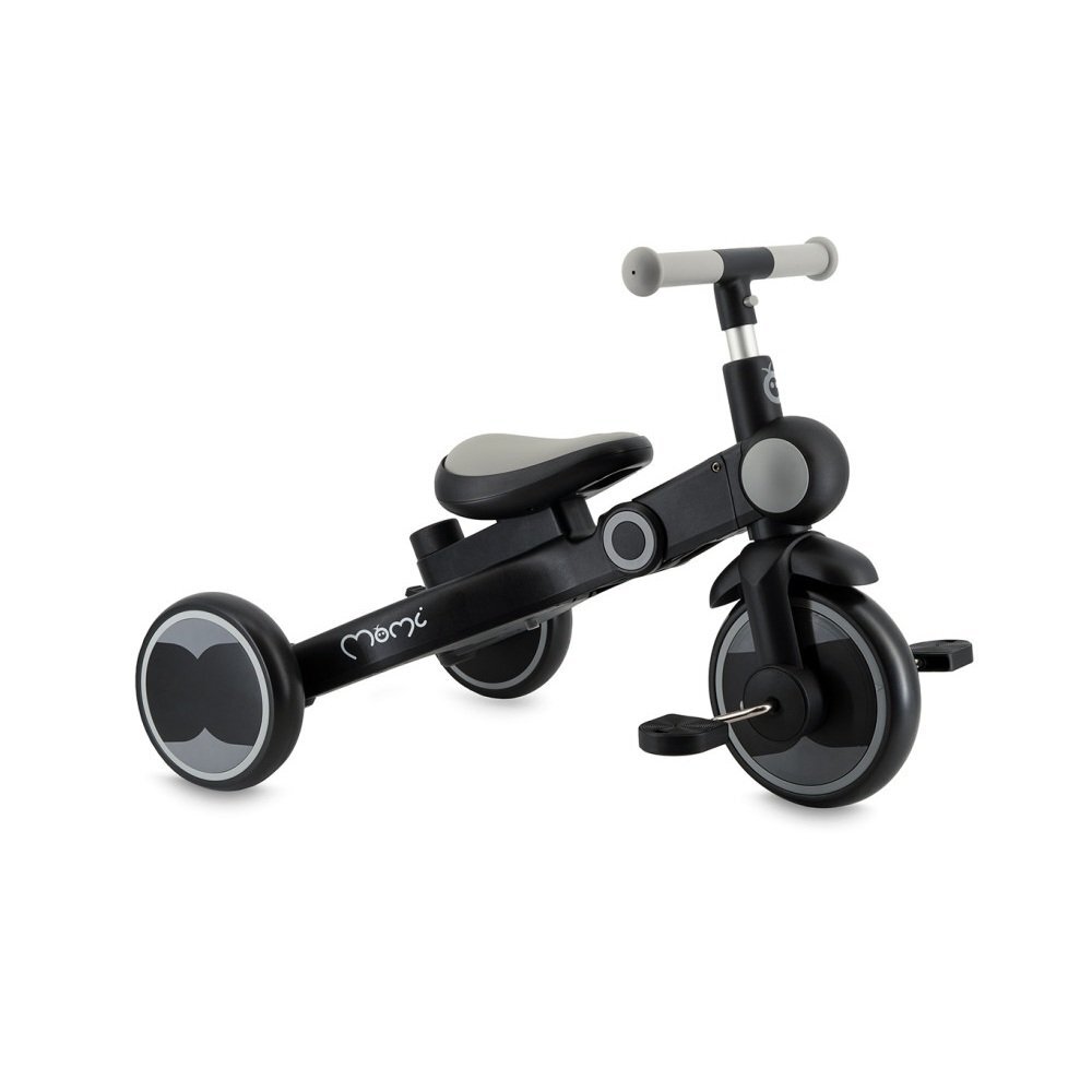 Momi Tricicleta pentru copii Solivia Grey 4 in 1 transformabila maner telescopic roti pivotante scaun reglabil greutate suportata 25 kg