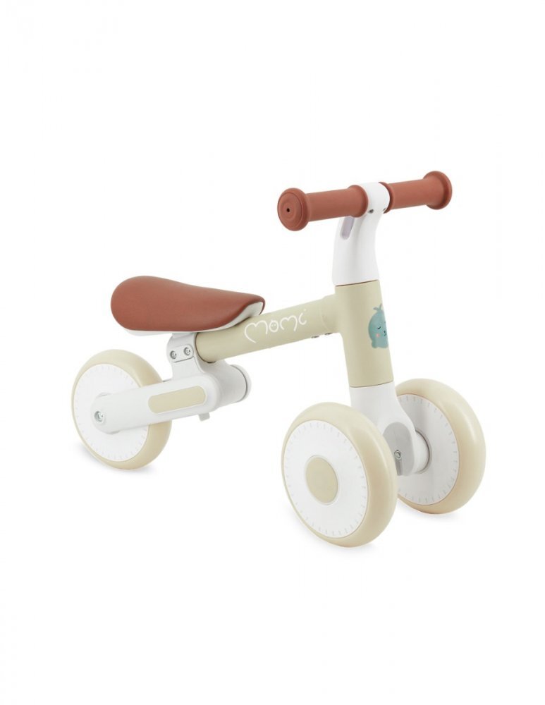 Momi Tricicleta pliabila fara pedale Dex beige cadru pliabil scaun reglabil in 2 pozitii roti din cauciuc Eva greutate maxim admisa 20 kg recomandata copiilor de la 1 an