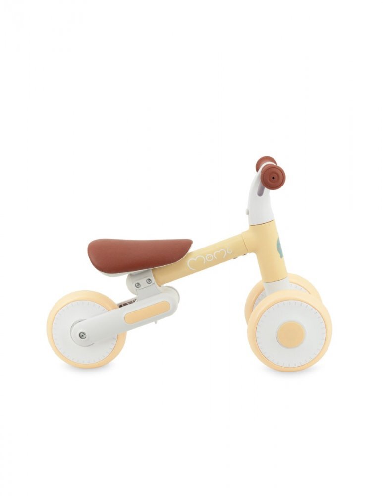 Momi Tricicleta pliabila fara pedale Dex yellow cadru pliabil scaun reglabil in 2 pozitii roti din cauciuc Eva greutate maxim admisa 20 kg recomandata copiilor de la 1 an