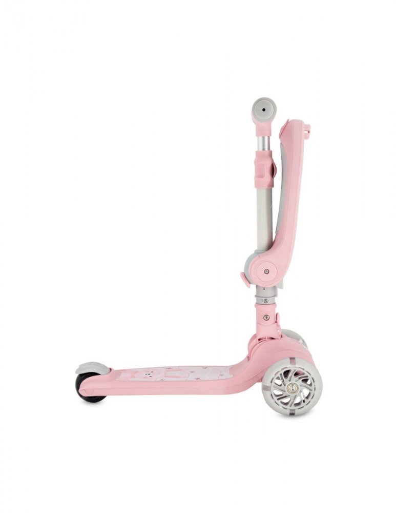 Momi Trotineta pentru copii Debe Pink transformabila cadru si sezut pliabil lumini led