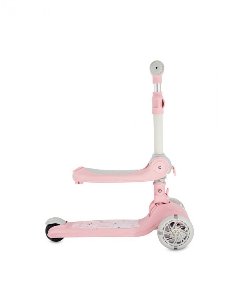 Momi Trotineta pentru copii Debe Pink transformabila cadru si sezut pliabil lumini led